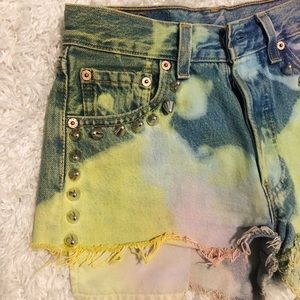 LF // Levi’s Tie Dye Spiked Denim Shorts